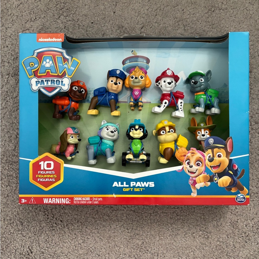 Paw Patrol 10-Piece Figure Set - Blue, Red, Green, Yellow